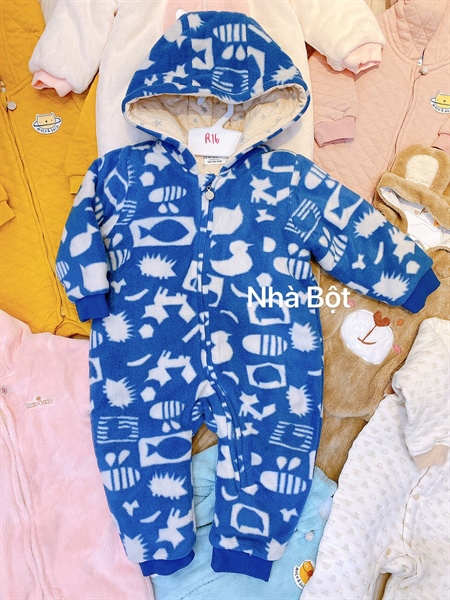 Sleep Suit Nội Địa dày 060921 xanh hình
